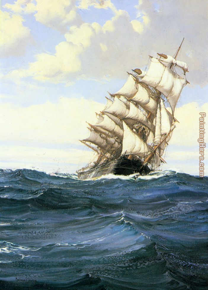 A Cloudy Day painting - Montague Dawson A Cloudy Day art painting
